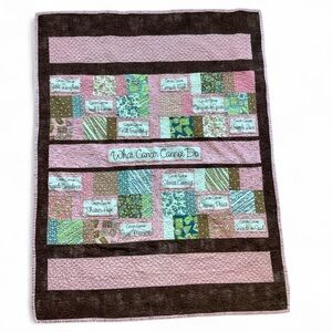 Handmade What Cancer Cannot Do Motivational Quilt for Cancer Warriors Pink Brown